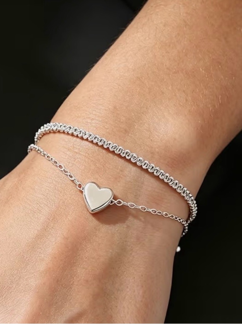 Double Layer Silver Braclets